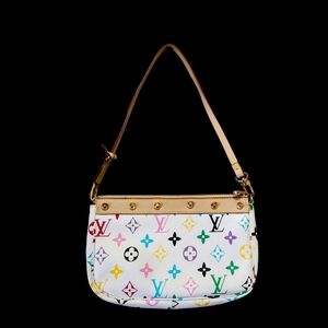 Vintage Y2K Inspired Multicolor Monogram Mini Shoulder Bag